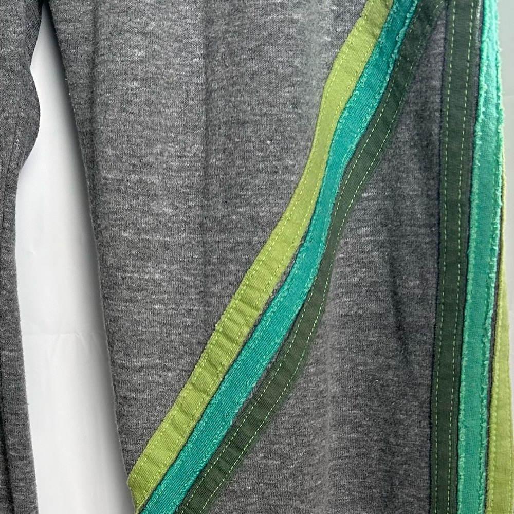 *SOLD* AVIATOR NATION Rare Sweatpants- Heather Grey/ Green Stripes Size Small - Picture 3 of 9